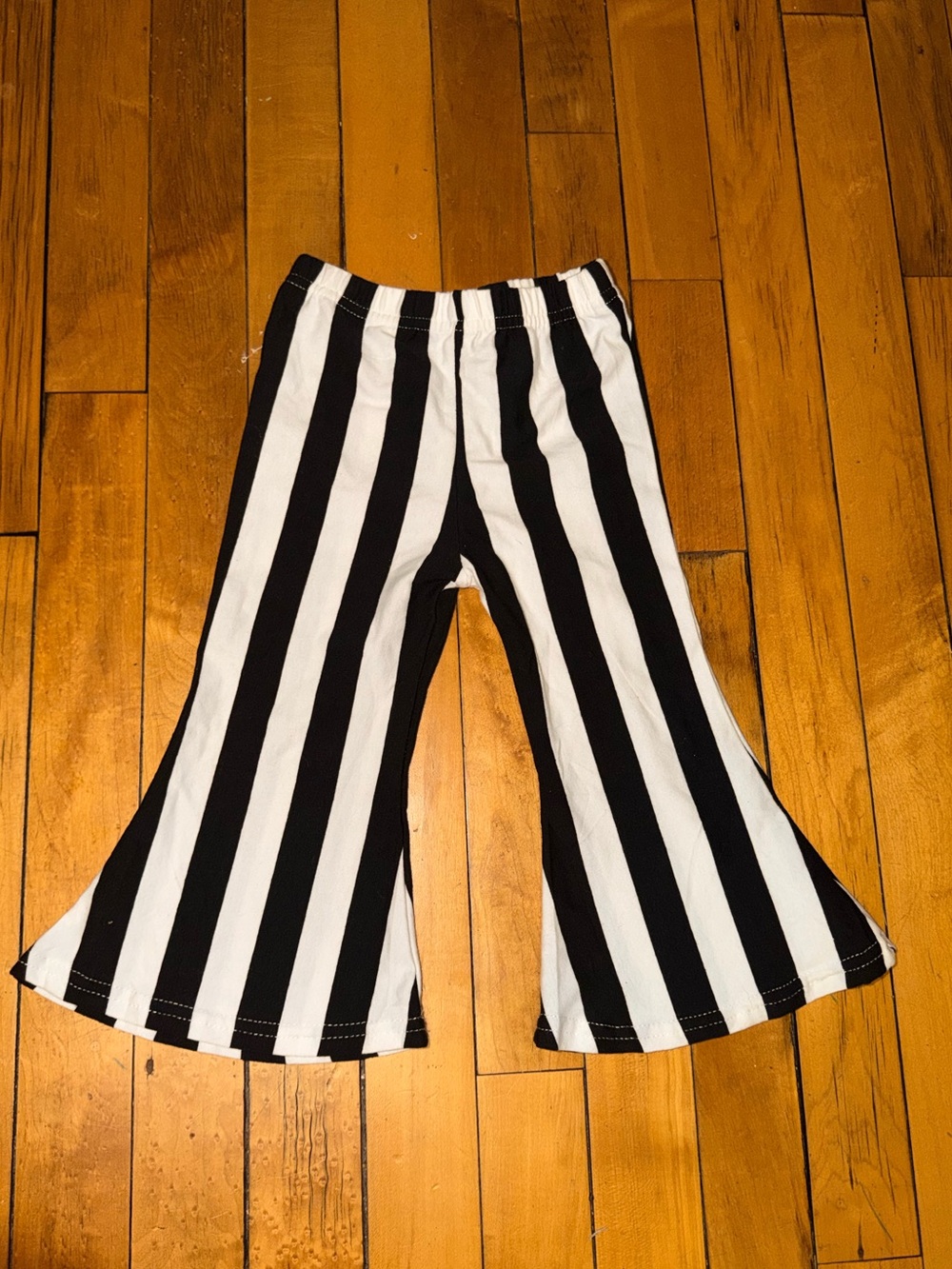 Baileys blossoms Black and White Striped Flared Pants
